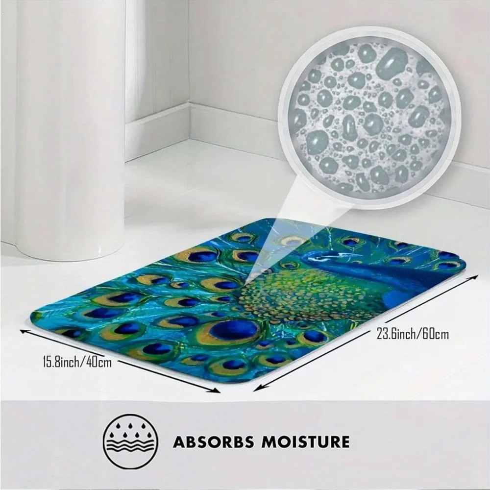 Boho Fan Tail Peacock Floor Mat
